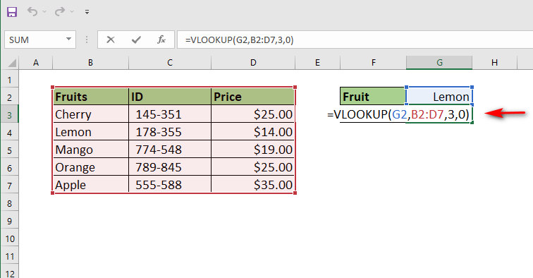 enter-formula-in-G3-cell