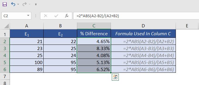 Excel Difference Between Two Numbers Positive Or Negative