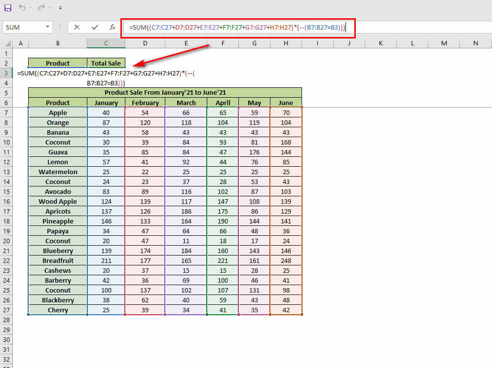 sum-enter-formula-in-c3