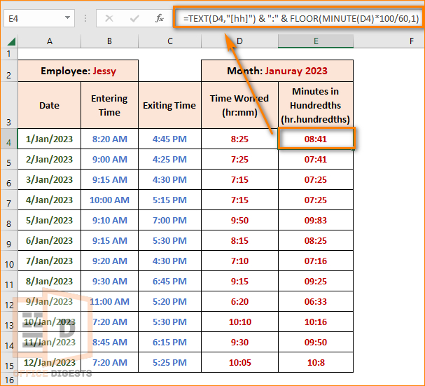 use-floor-function-to-convert-times-in-minute-to-hundredth-excel