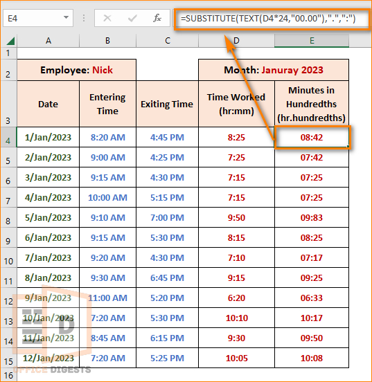 use-substitute-function-to-convert-times-to-hundred-excel