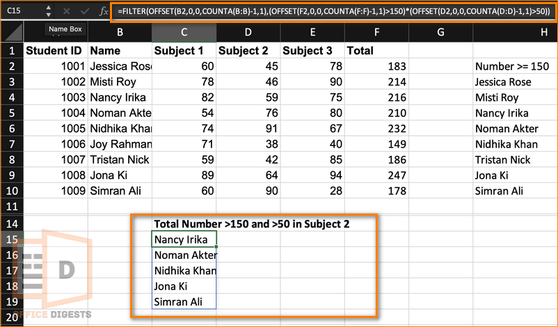 use-offset-function-multiple-criteria