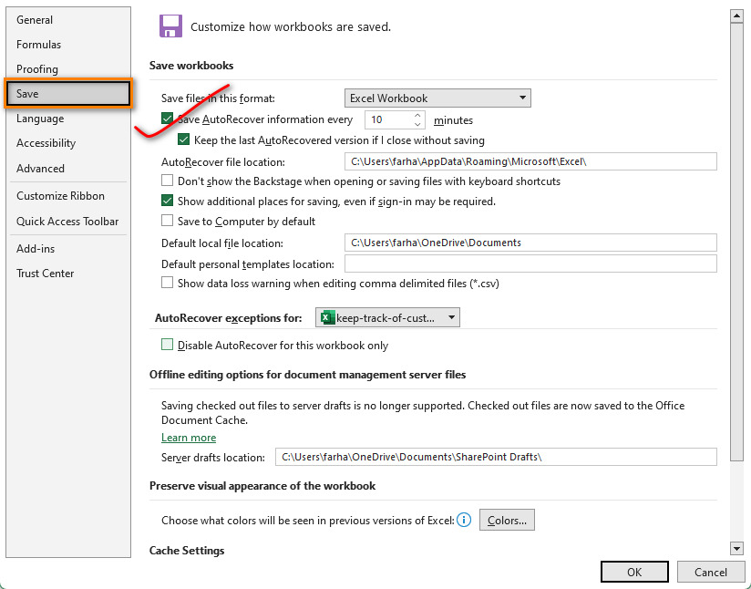 autosave-excel-windows