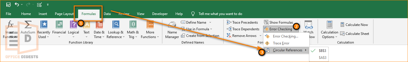 how-to-find-circular-reference-excel