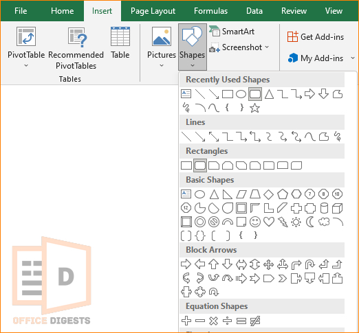 insert-shapes-excel