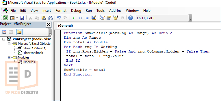 sum-filtered-value-only-vba