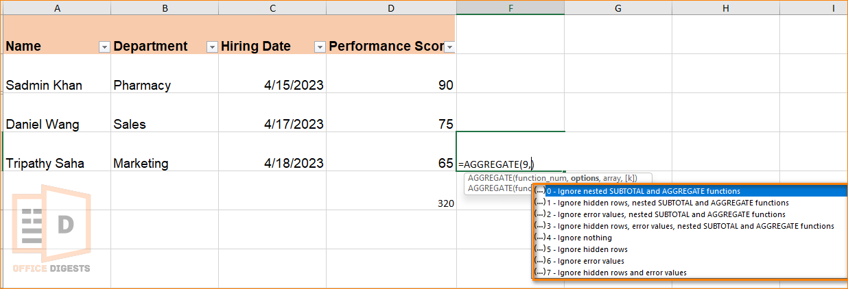 sum-up-filtered-data-in-excel-using-aggregate-function