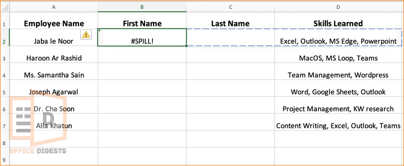 spill-error-in-excel