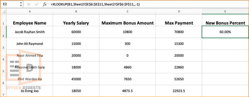 xlookup-return-approximate-match