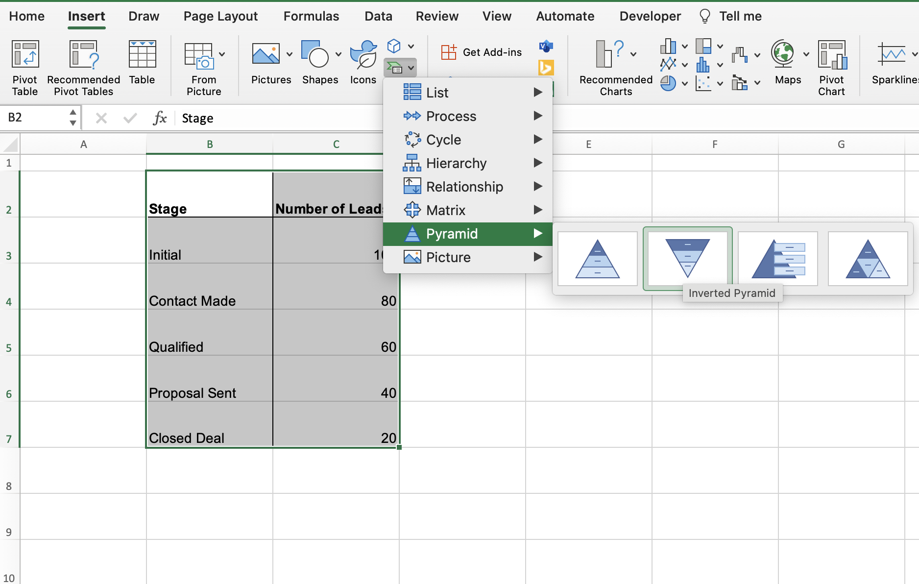 inverted-pyramid-smart-art-excel