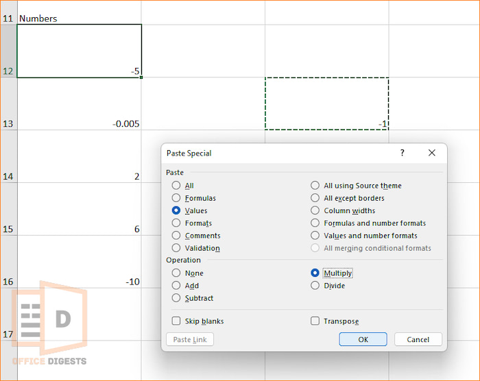 use-paste-special-value-to-multiply