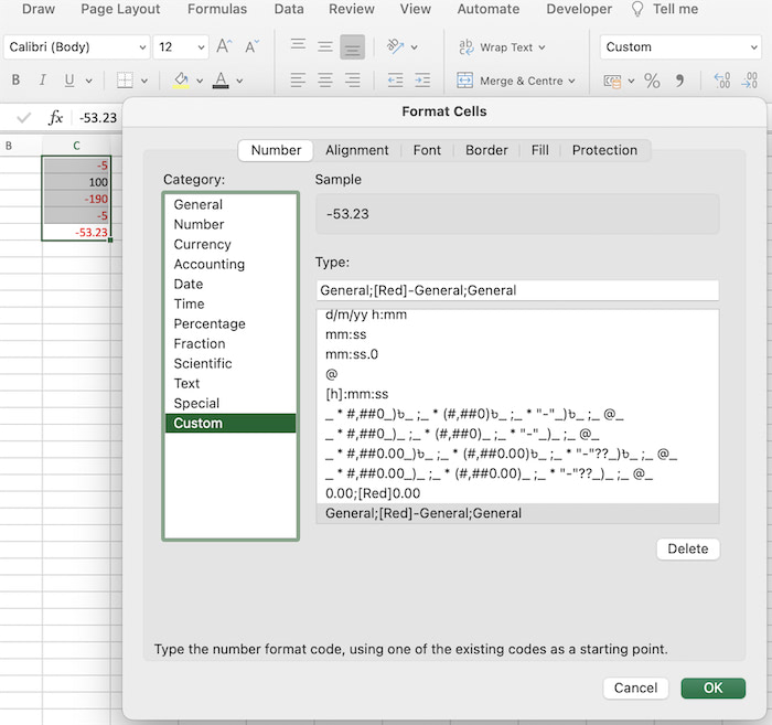 convert-negative-numbers-to-red-custom-formatting-excel