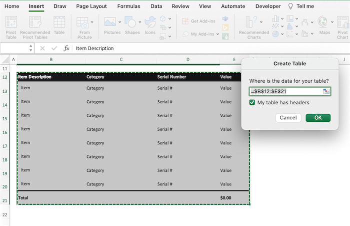 create-a-table-in-excel-containing-headers