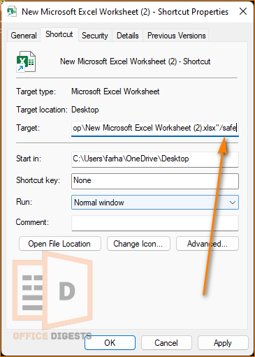 target-path-for-safe-mode-excel