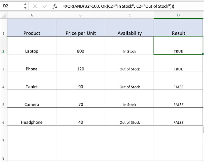 use-xor-function-in-excel