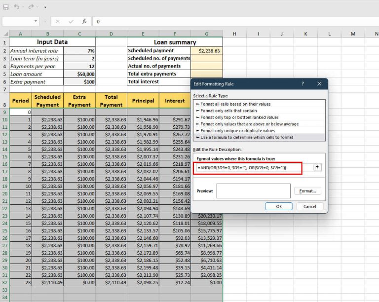 Create an Excel Amortization Schedule with Irregular Payment