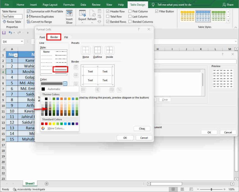 How To Make Excel Tables Look Good 10 Simple Tricks 2023   Thick Line Style Border Tab E1653147518366 768x618 